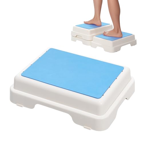 Wefaner Bath Shower Step Stackable Bathtub Non Slip Safety Step Stool Indoor/Outdoor Handicap Wideing Hands Free Platform Medical Portable Stack-Able for High Beds Kitchens Bathroom.