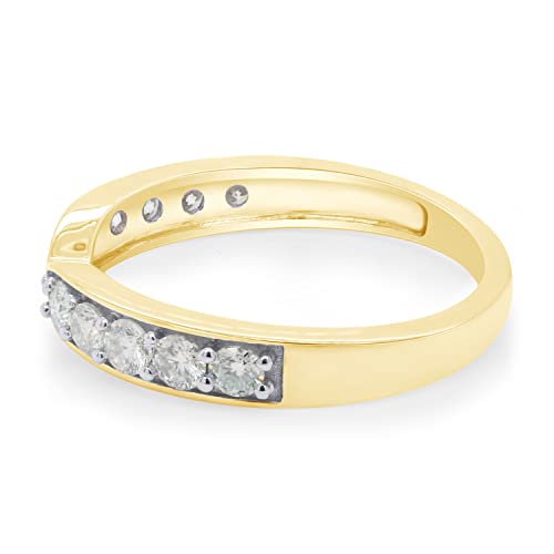 SAVEARTH DIAMONDS 1/2 Carat Round Cut Lab Created Moissanite Diamond 2.3MM Width Half Eternity Wedding Band Ring In 14K Gold Over Sterling Silver (VVS1 Clarity, 0.50 Cttw)4