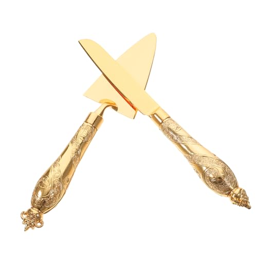 Cabilock 1 Set Elegant Cake Cutter and Spatula Set Cake Serving Tools for Birthdays Weddings and Home Baking Features Stylish Design Easy to Clean and Construction