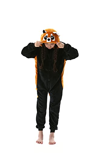 DarkCom Tier Kostüm Onesie Kinder Weihnachten FaschingsKostüm Cosplay Anime Schlafanzu Nachtwäsche Waschbär