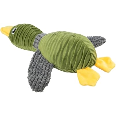 TRIXIE Enten-Plüschtier, kuscheliges Hundespielzeug aus weichem Plüsch für Haustiere - Robustes Hundspielzeug, 40 cm, mit Stimme - Ente als Kuscheltier für kleine & große Vierbeiner - 36097