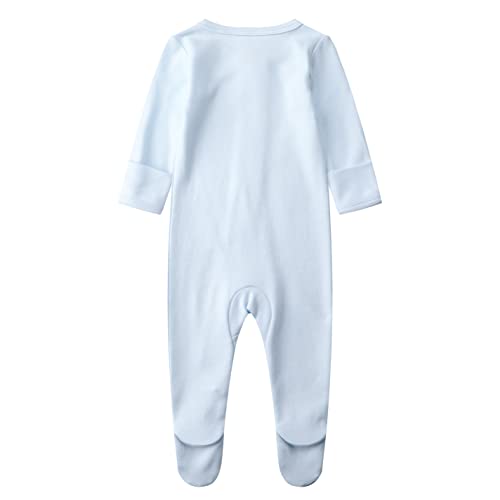 Image of Owlivia Organic Cotton Baby Boy Girl Zip Front Sleep 'N Play, Footed Sleeper, Long Sleeve