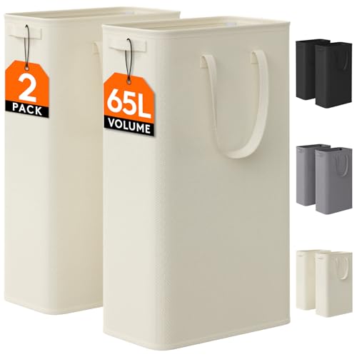 Lifewit 2 Pack Slim Laundry Hamper, Collapsible Narrow Laundry Basket, Small Tall Dirty Clothes...