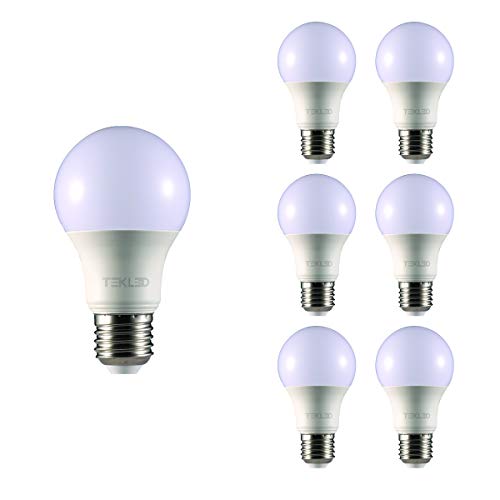 TEKLED A60 LED Bulbs | E27 Edison Screw | Energy Saving 10W Light Bulb 70W Incandescent Bulb Equivalent | 2700K 765LM NONDIMMABLE | 6-Pack | Warm White