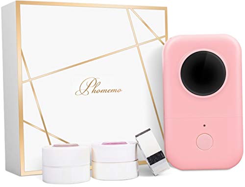 Phomemo D30 Label Maker-with 5 Roll Adhesive Label Thermal Paper Bluetooth Label Maker Thermal Label Printer Paper Mini Easy to Use for Home Office Organization (USB Rechargeable)-Pink