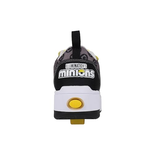 Heelys POP PRO BLK/Pink/YLLW Wheeled Heel Shoe, Black/Grey/Yellow, 4 US Unisex Big Kid3