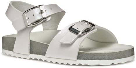 Geox Meisje Adriel Girl J sandaal, Wit Zilver, 39 EU