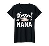 Womens Blessed to be Called Nana Floral Mom Grandma Mother's Day T-Shirt