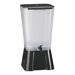 TableCraft 1053 Beverage Dispenser, Polypropylene Plastic, Non-Insulated, 5-Gallon Capacity, 7" Faucet Clearance, Durable Build, Easy Dispensing, Black Color, Single Dispenser