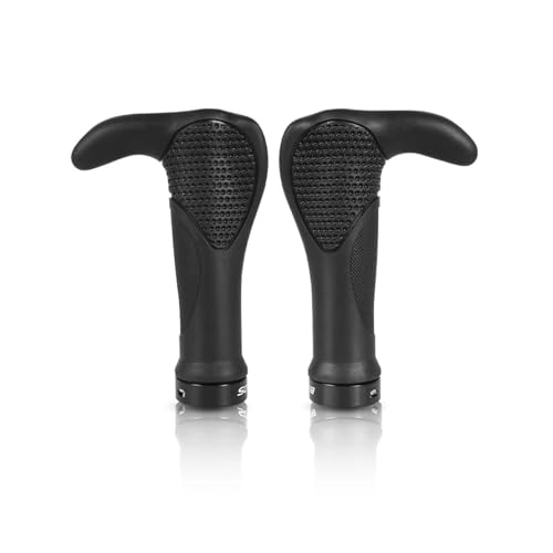 NEIMENG Puños ergonómicos BUCKLOS for Manillar de Bicicleta de montaña, ensanchados, con Bloqueo y Forma de Cuerno, con Barra de Apoyo(M-Size)