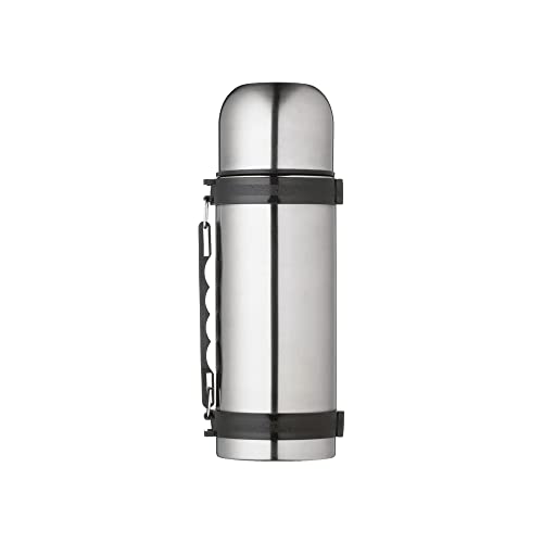 MasterClass Termo con asa, acero inoxidable, para bebidas frías y calientes, 1 litro (1,75 pintas), plateado