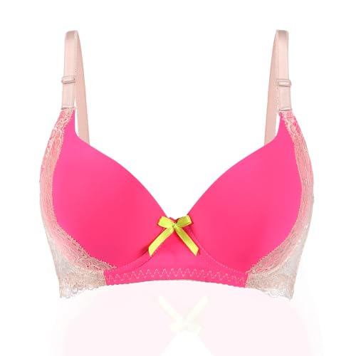 Image of YooMee Push Up Bra for Women,Lace Bras with Underwire Cups,Comfort Padded T-Shirt Bra Add One Cup