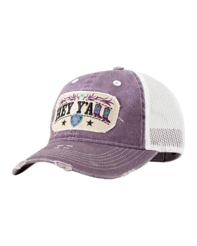 ARIAT Ladies Distressed Cap, Dark Purple