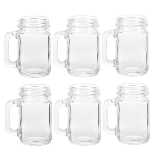 PEPLAYTAL 6 Mini Frascos Para Vino Yogur Mermelada Con Tapa Posavasos Cristalería Organizador De Pudines Tarros Con Tapa Kit De Jarabe Vasos De Y Calentador