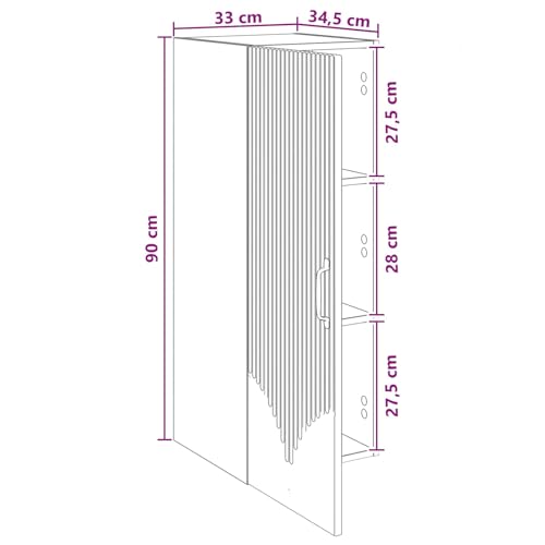 Armoire murale blanche 33 x 34,5 x 90 cm meuble de rangement suspendu en bois avec porte