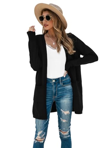 Image of TASAMO Cardigan Sweaters for Women Long Sleeve Open Front Casual Knit Fall Coat Oversized Soft Outwear with Pockets