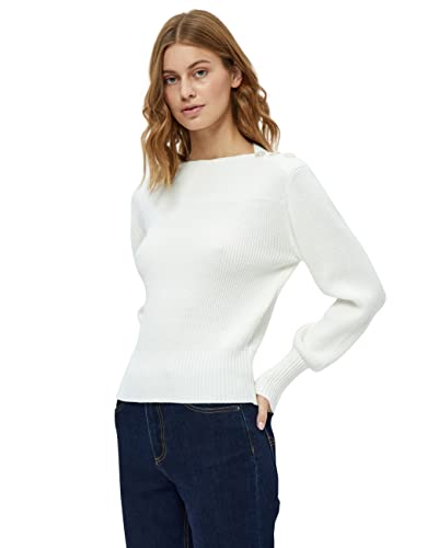 Peppercorn Rosalia Boat Neck Pullover, Jersey con Cuello Barco Mujer, Blanc (Cloud Dancer White), L