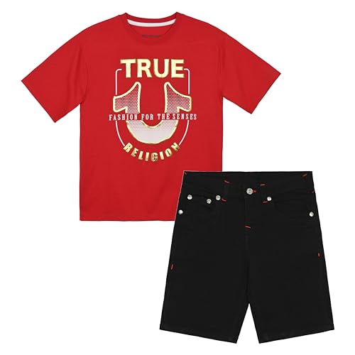 Image of True Religion Boys Short Sets for Kids | Boys Jean Shorts and Tee Shirt Clothing Set