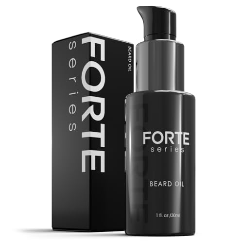 Forte Series Premium Beard Oil with Hydrating Oils and Vitamin E for Soft, Healthy Facial Hair, Black