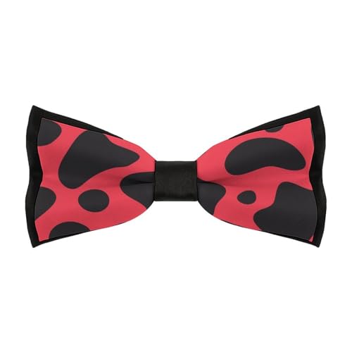 JYYAU Pink Cow Pattern Bow Tie Adjustable Necktie For Men Business Fashion Pre-tied Tie Neckwear Novelty Accessory For Weddings Party Festival