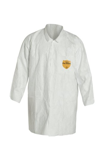 DuPont Tyvek 400 Disposable Lab Coat with Open Cuff, White, 4X-Large, 30-Pack