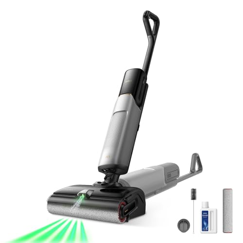 Mova X4 Pro Wet Dry Vacuum Cleaner, 20000Pa Cordless Vacuum Mop with Zero Tangle, Hot Water Mopping for Sticky Messes,194℉ Hot Air Self Drying, 180° Lie Flat, Push-in Charging Station, LED Display