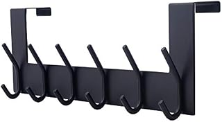 Dseap Over The Door Hook Hanger - 6 Hooks Over Door Coat Rack for Clothes Hat Towel, White
