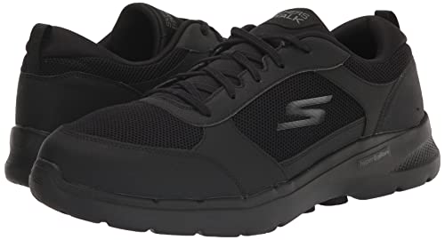Image of Skechers Men's Gowalk 6-Lace-up Athletic Performance Walking Tennis Shoe Sneaker, Black, 8.5