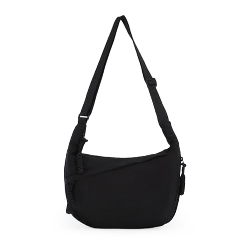 Image of Fecialy Crescent Hobo Crossbody Bag - Multi-Pocket Sling Moon Slouchy Dumpling Bag for Women & Men