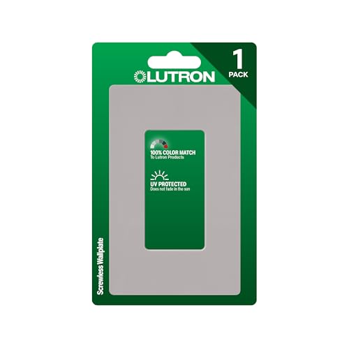Lutron Claro Light Switch Cover Plate, 1 Gang Wallplate, for Decorator Light Switches, Rocker Light Switch Cover, Outlet Cover, Screwless Switch Plate Cover, Gloss, CW-1-GR, Gray