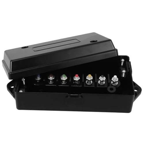 PartyKindom 7-Way Trailer Line Connector for Electric Box Trailer Wire Connector Kit Weatherproof Wiring Harness Box Wheel Chocks