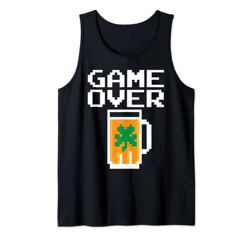 Spiel Over St. Patrick's Day Gamer Bier Retro-Videospiel Tank Top