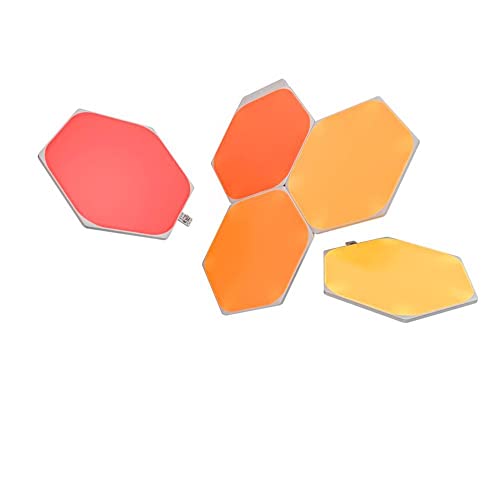 Nanoleaf Shapes Hexagon Starter Kit, 5 Smart Light Panels LED RGBW - Modular Wi-Fi Colour Changing Wall Lights, Works with Alexa Google Assistant Apple Homekit, for Room Decor & Gaming