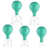 5 Stücke Silikon Schröpfglas Set, Körper & Gesicht Schröpfen mit Starker Saugkraft, für Muskelentspannung, Schmerzlinderung und Cellulite-Behandlung, Medizinisches Cupping Therapy Set (Grün)