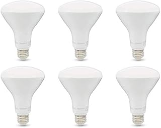 Amazon Basics 65W Equivalent, Soft White, Dimmable, 10,000 Hour Lifetime, BR30 LED Light Bulb | 6-Pack