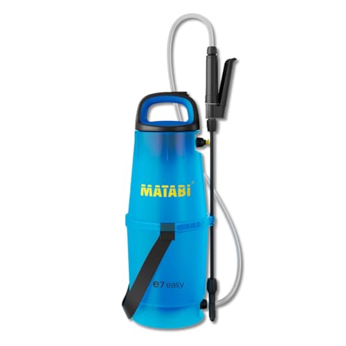Matabi e7 Easy - Pulverizador Eléctrico para Jardín y Huerto - Batería Li-Ion USB-C - Autonomía 20L - Sistema Seguro - Correas Ajustables - Tanque Translúcido - Fácil de Usar - Hecho en España