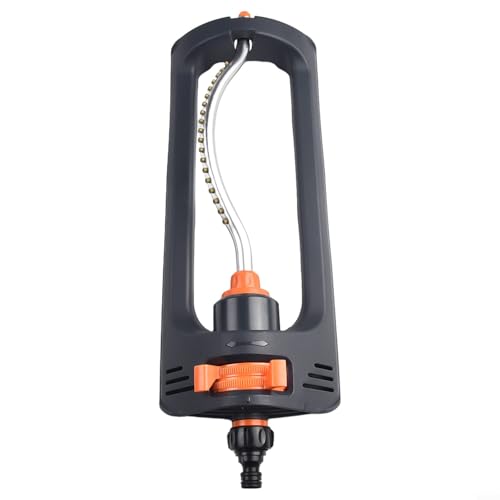 Gettimore Arroseur de pelouse oscillant automatique à 19 trous avec modes de pulvérisation réglables, tuyau en aluminium antirouille pour grand jardin et cour