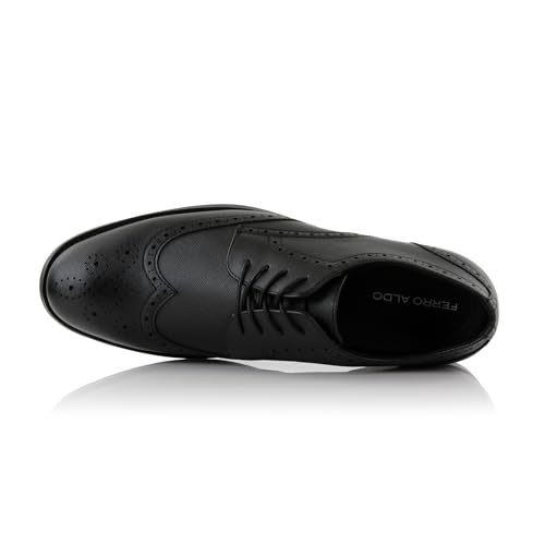 Image of Ferro Aldo Men's Wingtip Oxford Dress Shoes | Classic Brogue & Two-Tone Spectator Styles | Formal Wedding Business Party Shoe