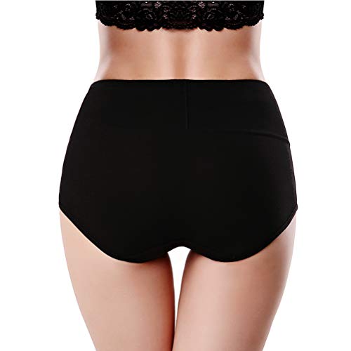 Image of Womens Underwear,Cotton Mid Waist No Muffin Top Full Coverage Brief Ladies Panties Lingerie Undergarments for Women Multipack