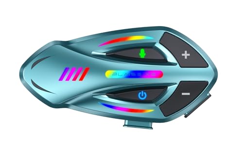 Image of Blaise X2 Motorcycle Intercom 2 Rider Helmet Communication System Motorcycle Helmet Bluetooth Headset Music Sharing Voice Control IP66 Waterproof 15 Lighting Models (Single Pack-Blue Green)