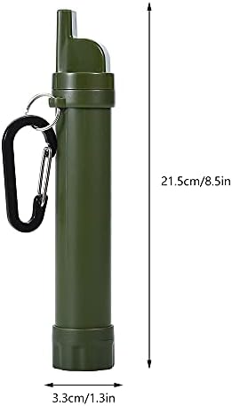 Jetclutch Personal Water Filter Straw Portable Water Purifier Outdoor Survival Water Purification Straw for Camping Hiking Travel Emergency Gear Green