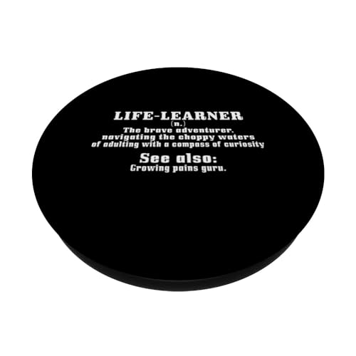 Life Learner - the brave adventurer navigating the choppy PopSockets Swappable PopGrip, Black - Image 2