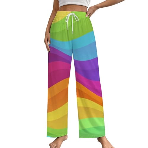 Bas de pyjama femme arc-en-ciel idéal pour vos moments cocooning à la maison