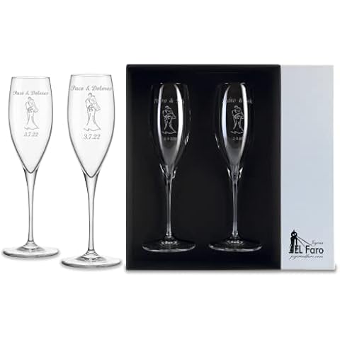 Copas de champán personalizadas El Faro Cover