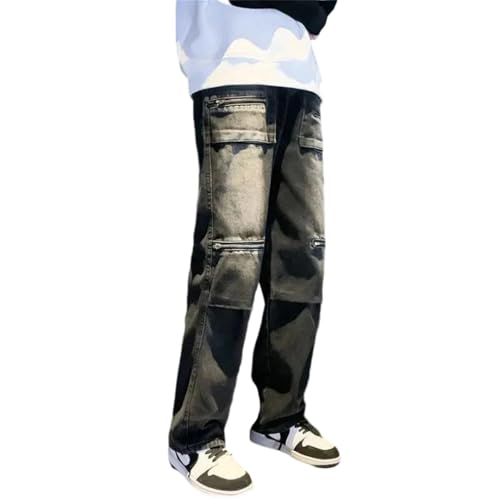 Men Loose Cowboy Pants Baggy Trousers Korean Streetwear Cotton Soft Jeans