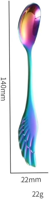 Silverware Set, 1/4/6/8pcs Creative 304 Stainless Steel Wing Handle Spoon Household Spoon Fruit Dessert Fork Stirring Spoon, Home Cutlery Flatware Set(Black Gold,8 Pieces)