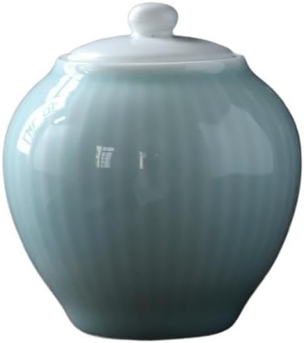 SONGCHAO Sugar Jar Ceramic Tea Cans Small Sealed Storage Porcelain Portable Packaging Tea Canister(C)