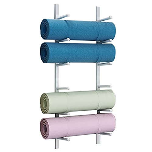 Support mural tapis de yoga et rangement métal pour rouleau en mousse fitness gym