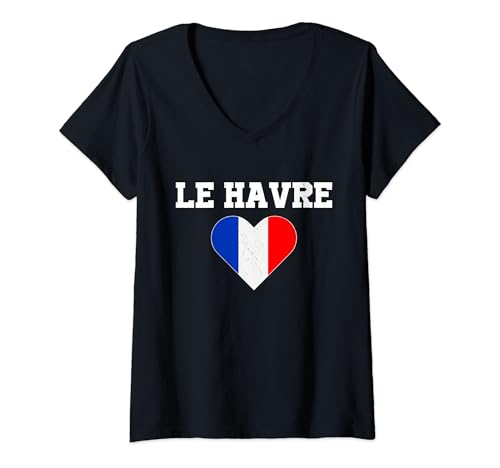 Femme Le Havre France - Fête nationale - Souvenirs de Le Havre T-Shirt avec Col en V