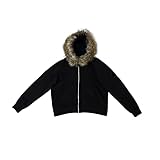 heyheyshine Men's Zip Up Hoodie Fur Hooded Jacket Y2k Emo Grunge 2000s Clothes Grunge Hoodie Warm Winter Coat for Men (Black & brown,Medium)
